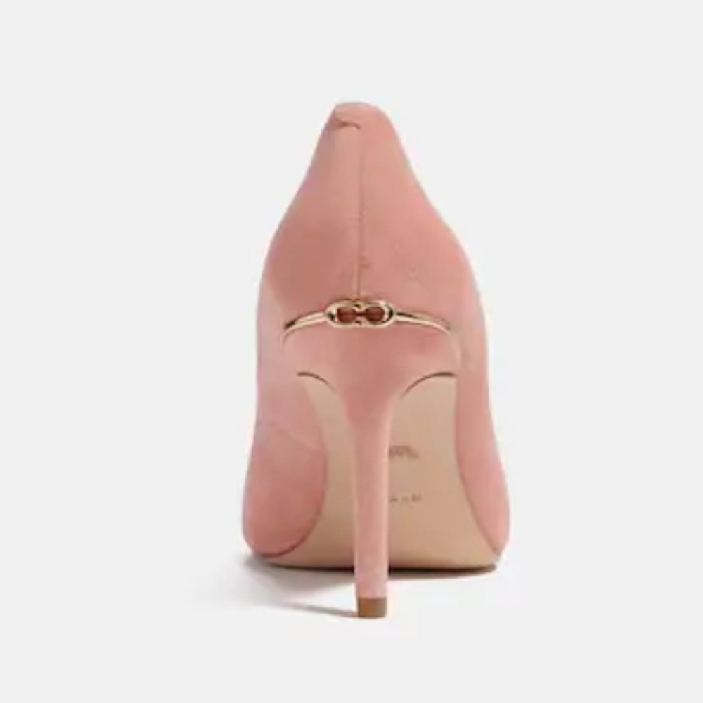 COACH "WILEY" SUEDE PUMPS SIZES 10 & 11 IN COLOR WATERMELON PINK  - Picture 4 of 5